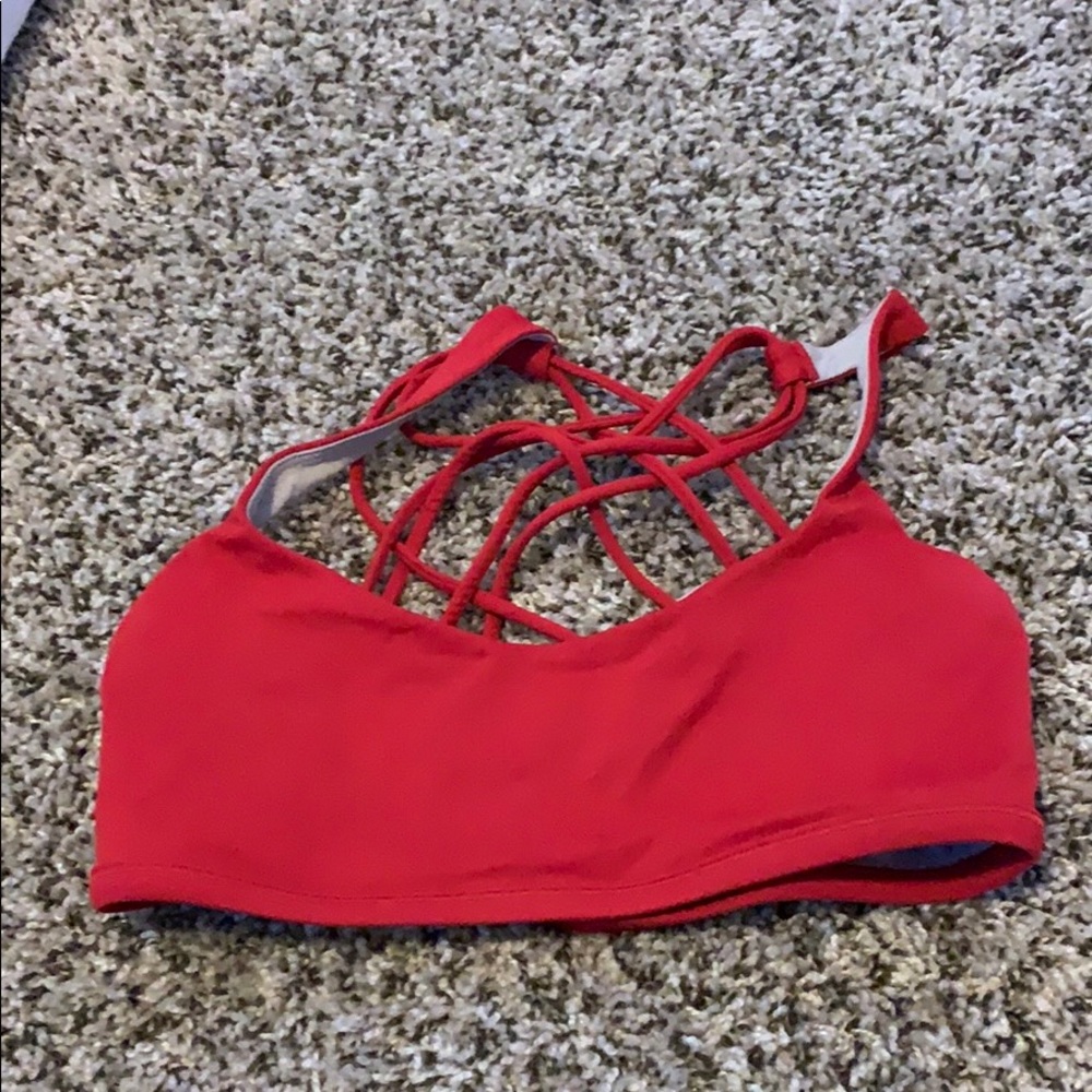 Red lululemon sports bra